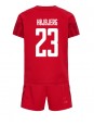 Otroški Nogometna dresi replika Danska Pierre-Emile Hojbjerg #23 Domači SP 2022 Kratek rokav (+ hlače)